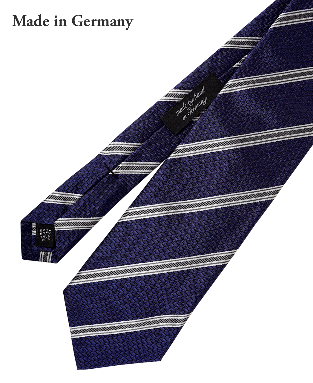 ブルー系/レジメンタル(ストライプ)/シルク/ASCOT