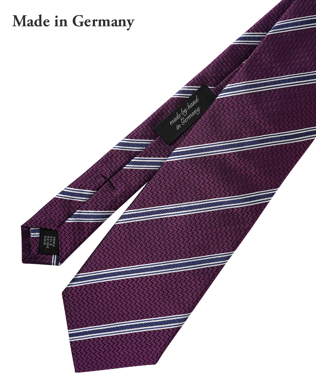 パープル系/レジメンタル(ストライプ)/シルク/ASCOT