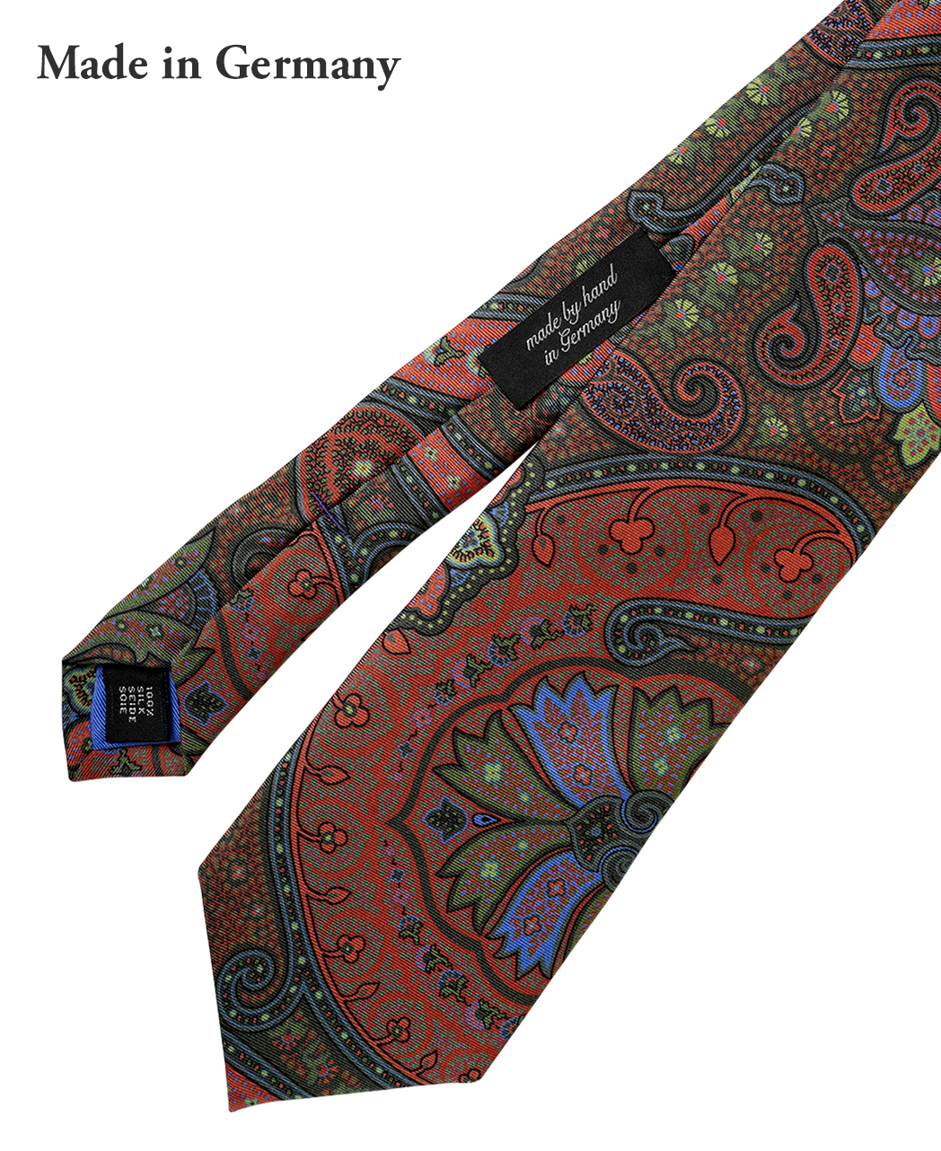 グリーン系/ペイズリー/シルク/ASCOT