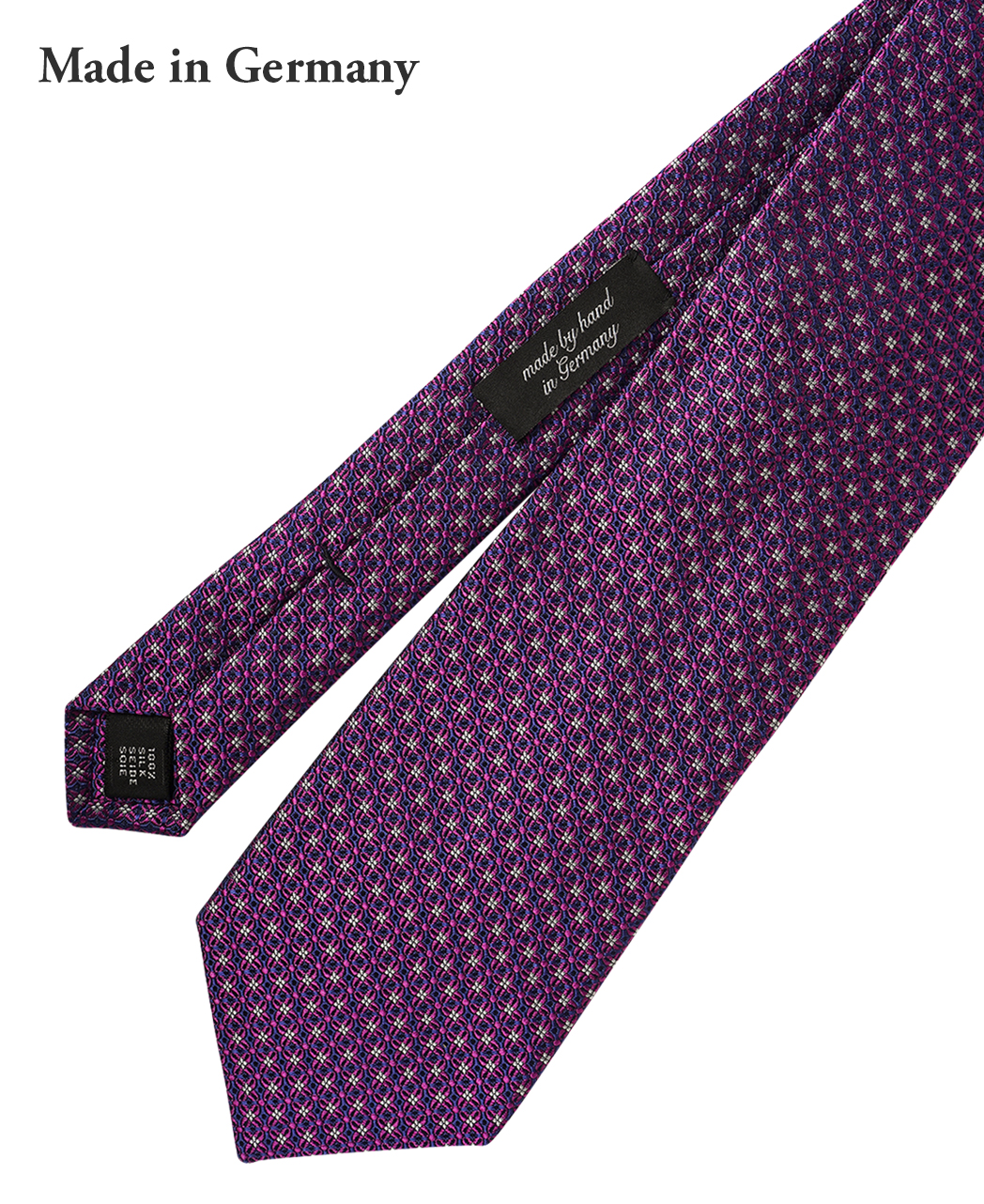 パープル系/マイクロパターン/シルク/ASCOT