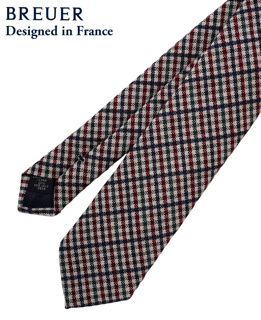 ブルー系/チェック/ウールシルク/BREUER