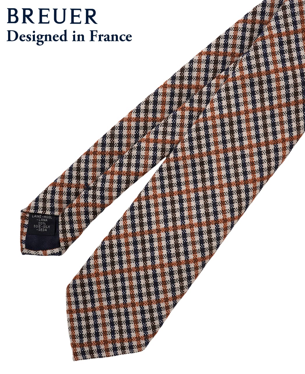ベージュ系/チェック/ウールシルク/BREUER