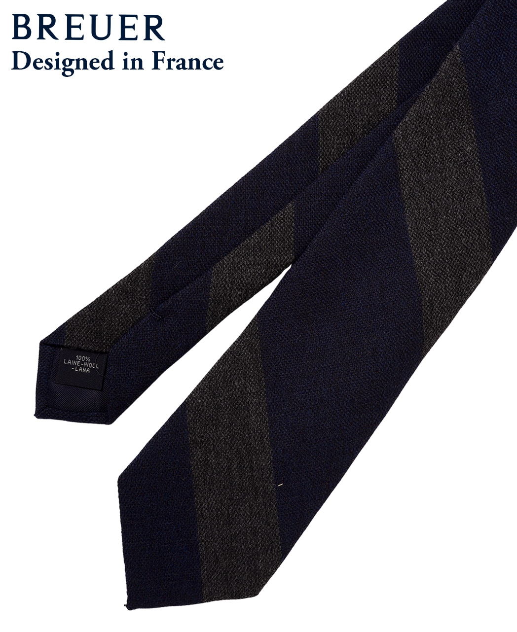 ブルー系/レジメンタル(ストライプ)/ウール/BREUER
