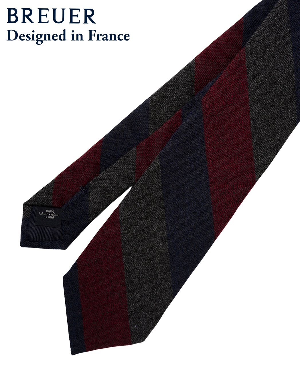 レッド系/レジメンタル(ストライプ)/ウール/BREUER