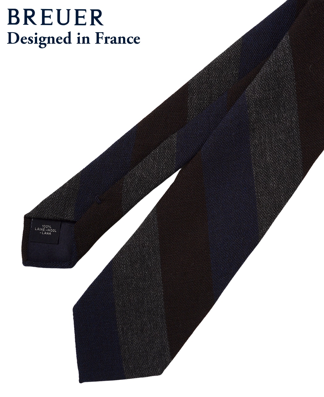 ブラウン系/レジメンタル(ストライプ)/ウール/BREUER