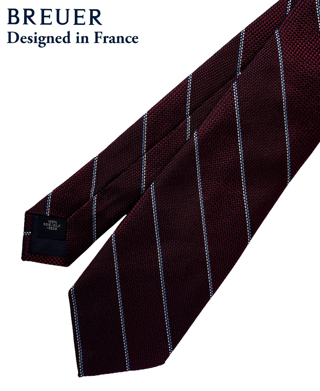 レッド系/レジメンタル(ストライプ)/シルク/BREUER