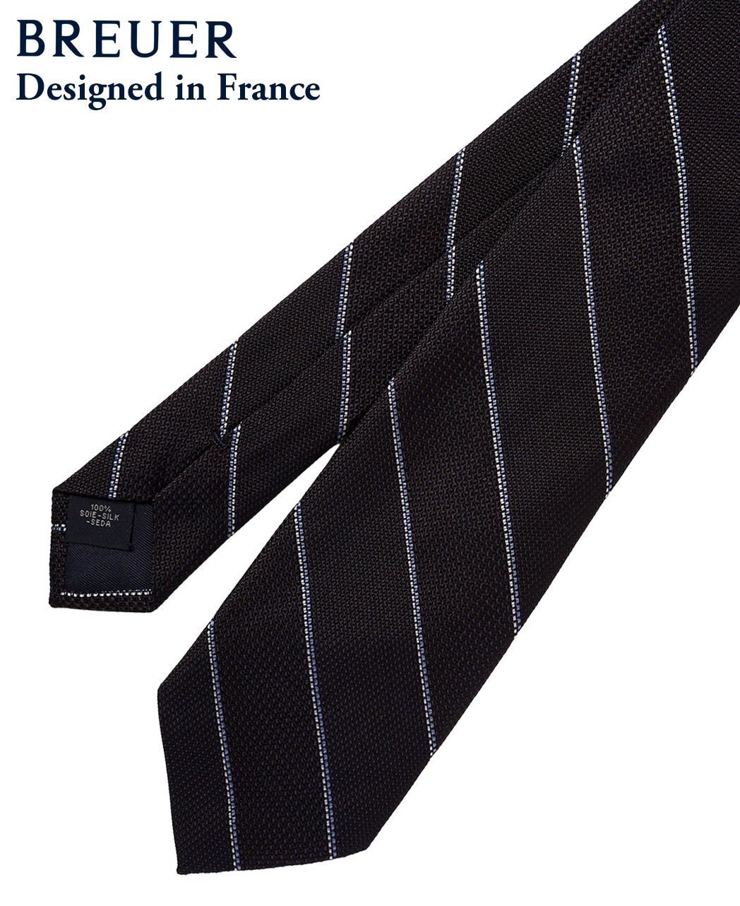 ブラウン系/レジメンタル(ストライプ)/シルク/BREUER