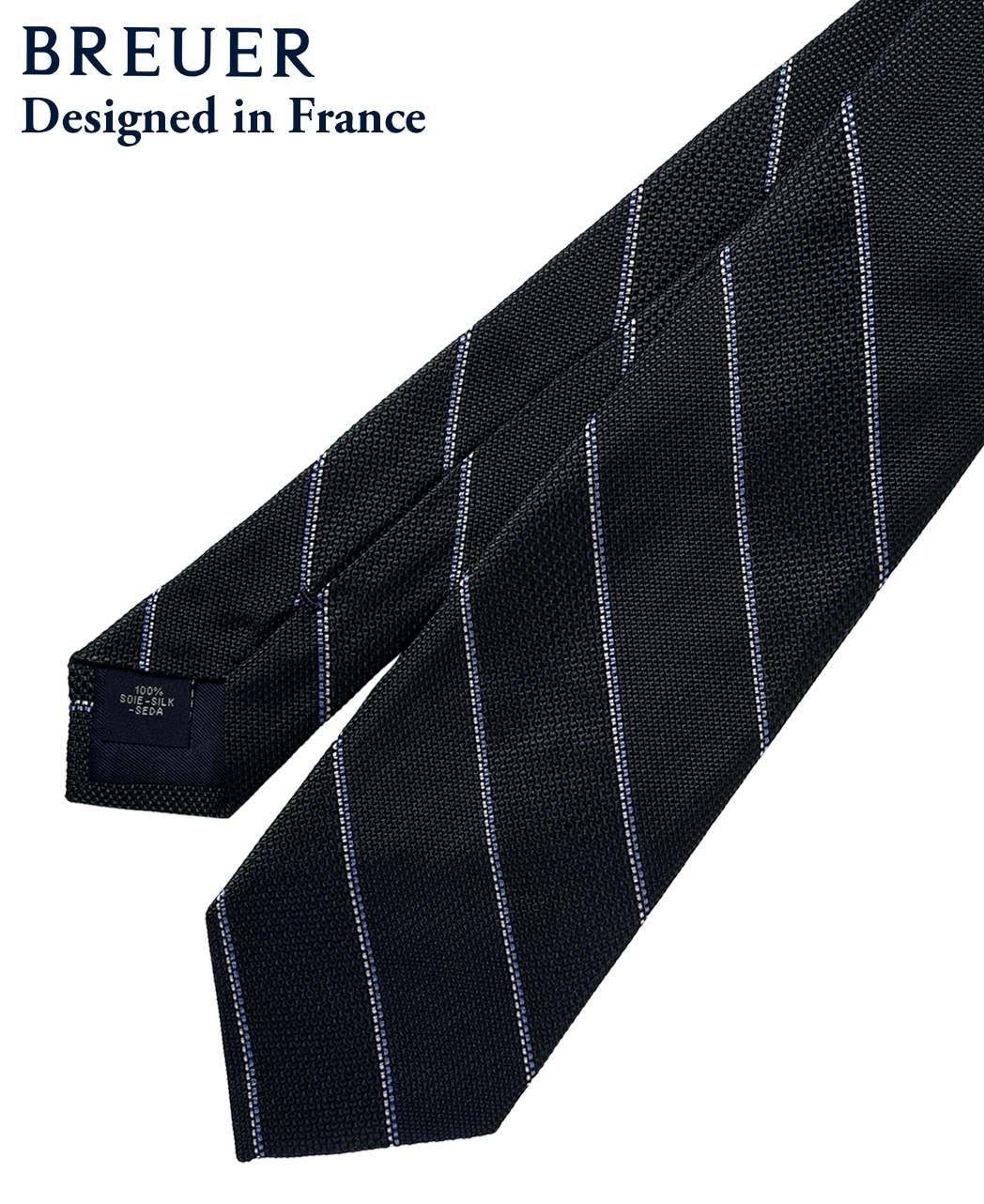 グリーン系/レジメンタル(ストライプ)/シルク/BREUER