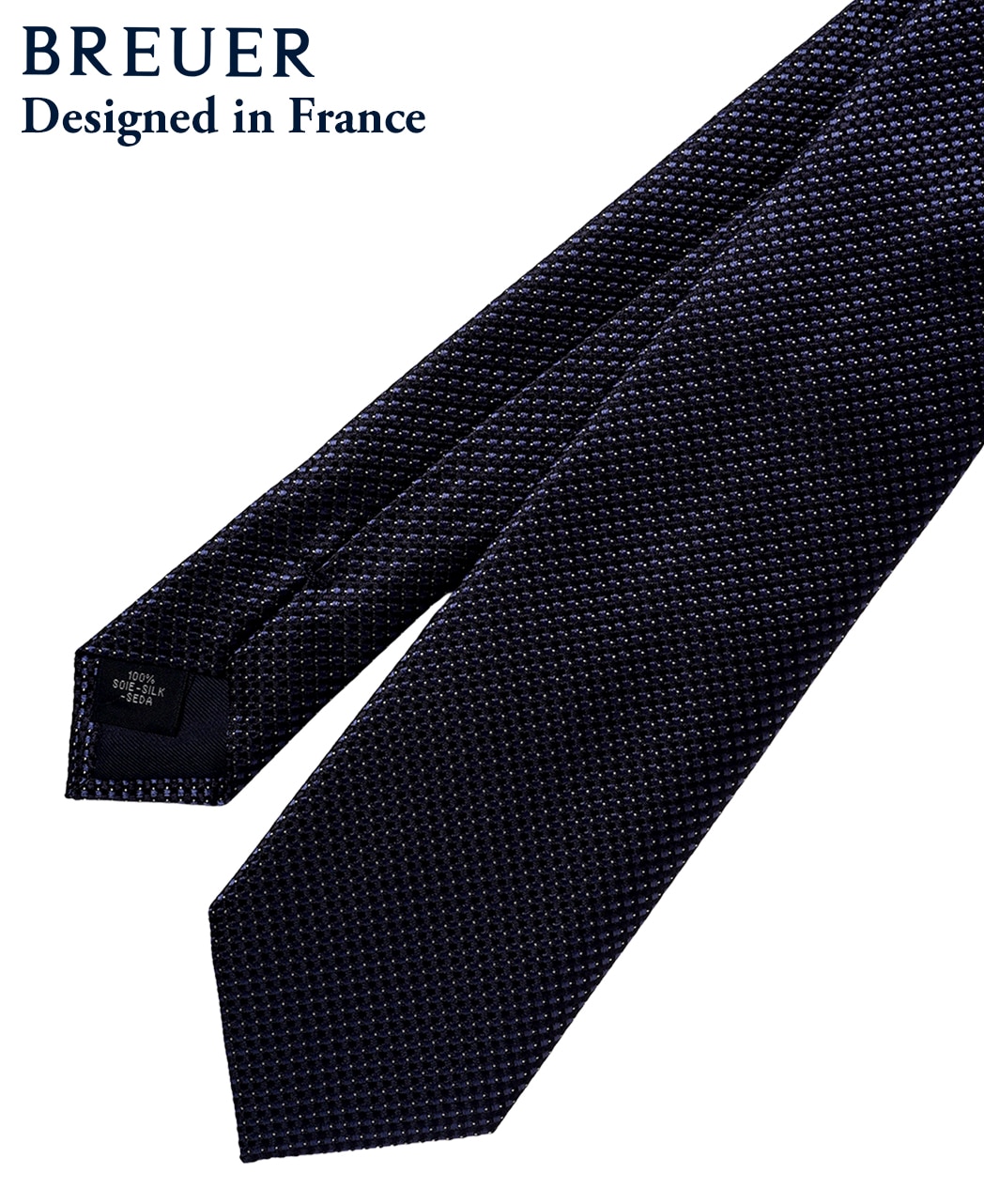 ブルー系/マイクロパターン/シルク/BREUER