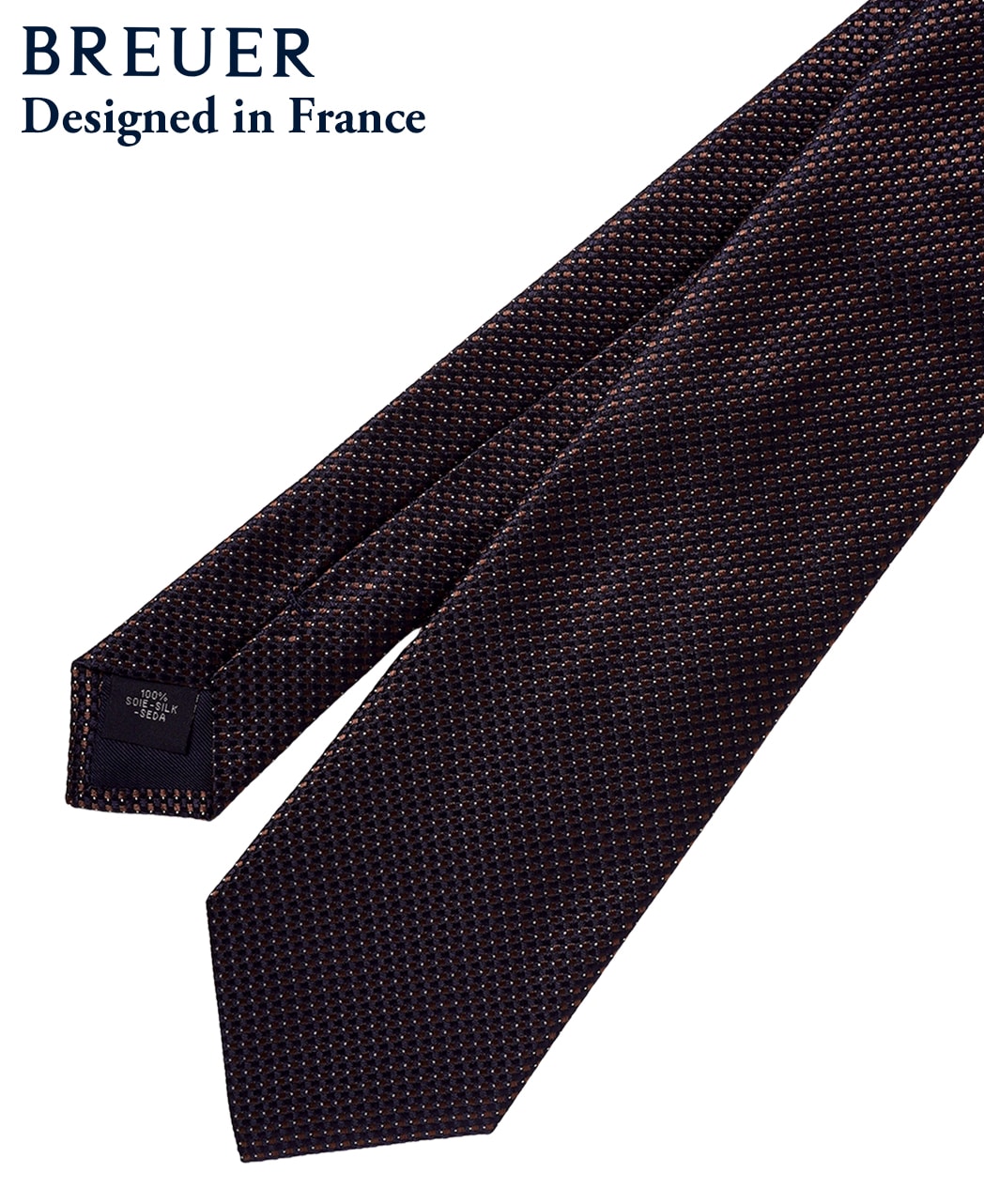 ブラウン系/マイクロパターン/シルク/BREUER