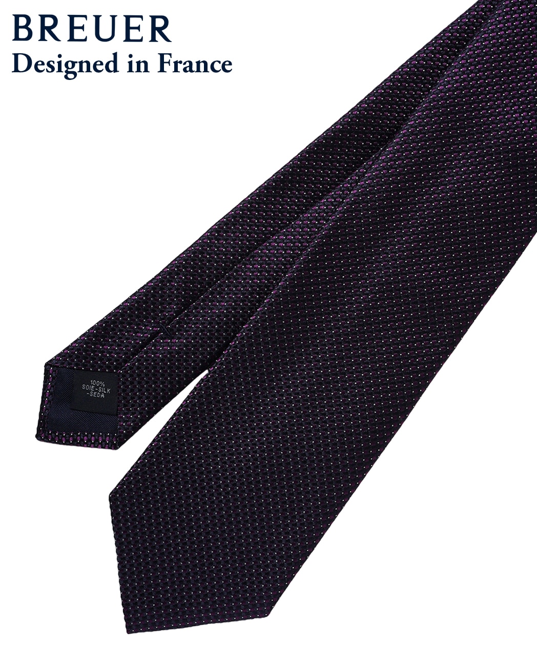 パープル系/マイクロパターン/シルク/BREUER