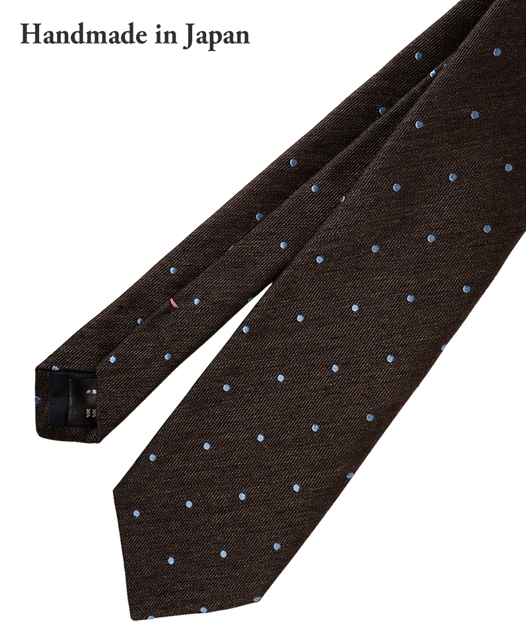 ブラウン系/ドット(水玉)/ウールシルク/Italian Collection