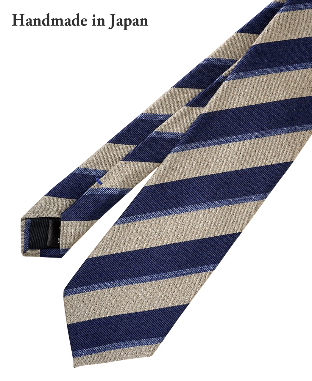 ブルー系/レジメンタル(ストライプ)/ウールシルク/Italian Collection