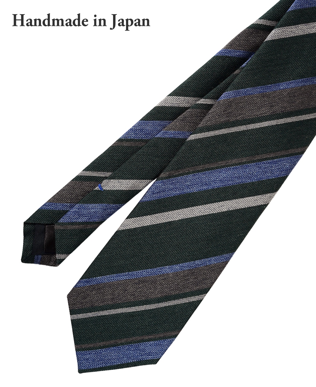 グリーン系/レジメンタル(ストライプ)/ウールシルク/Italian Collection