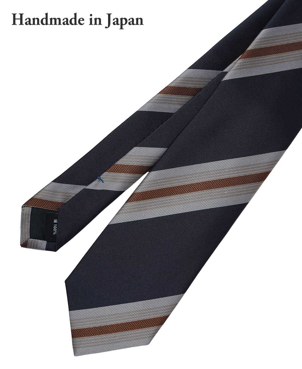 ブルー系/レジメンタル(ストライプ)/シルク/Italian Collection