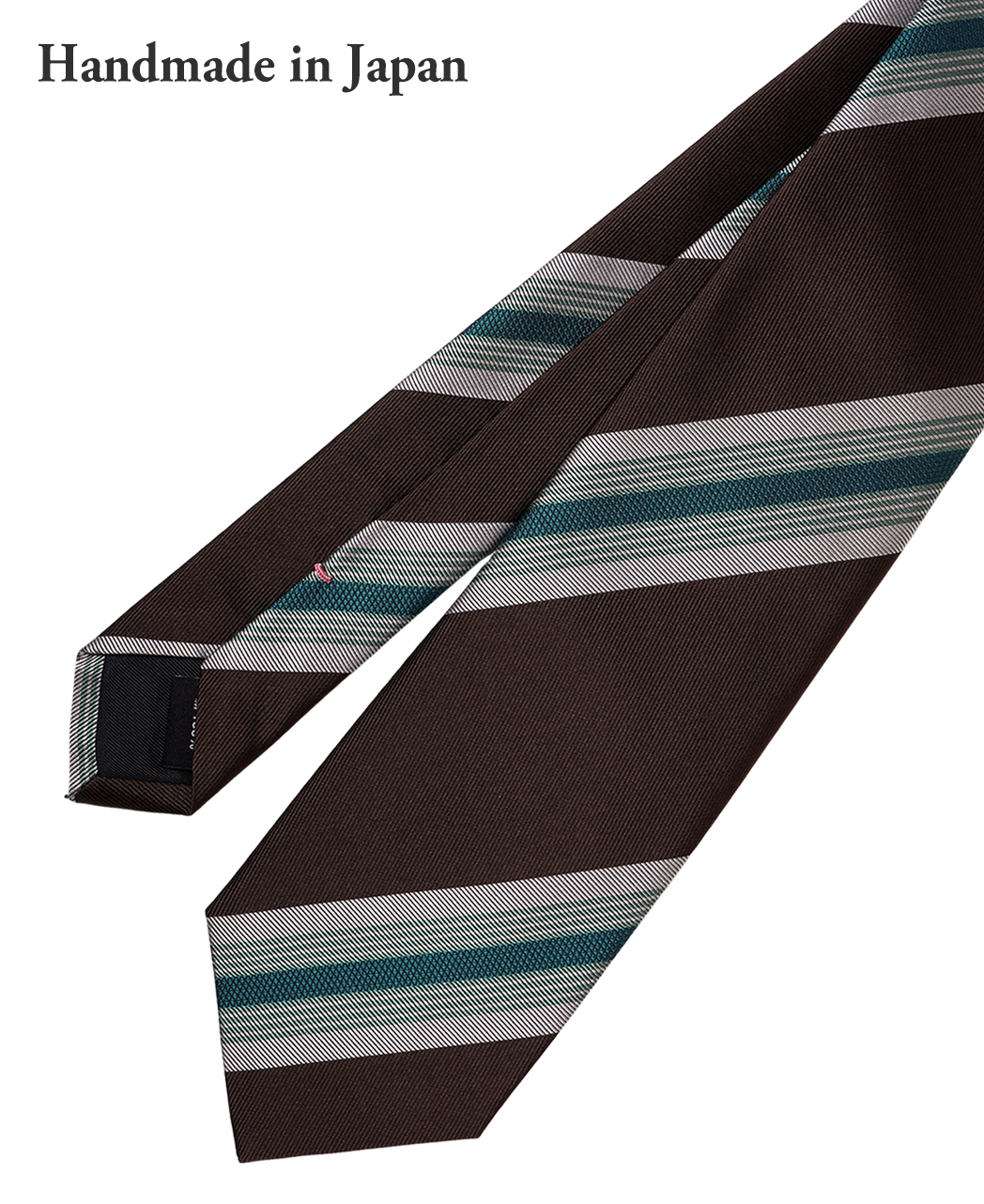 ブラウン系/レジメンタル(ストライプ)/シルク/Italian Collection