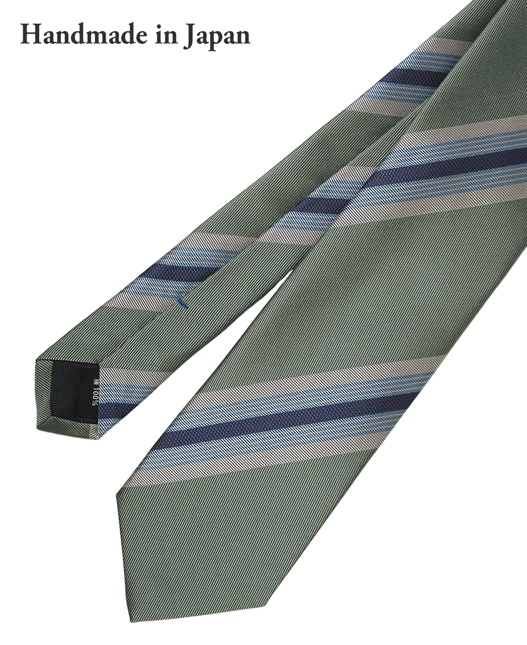 グリーン系/レジメンタル(ストライプ)/シルク/Italian Collection