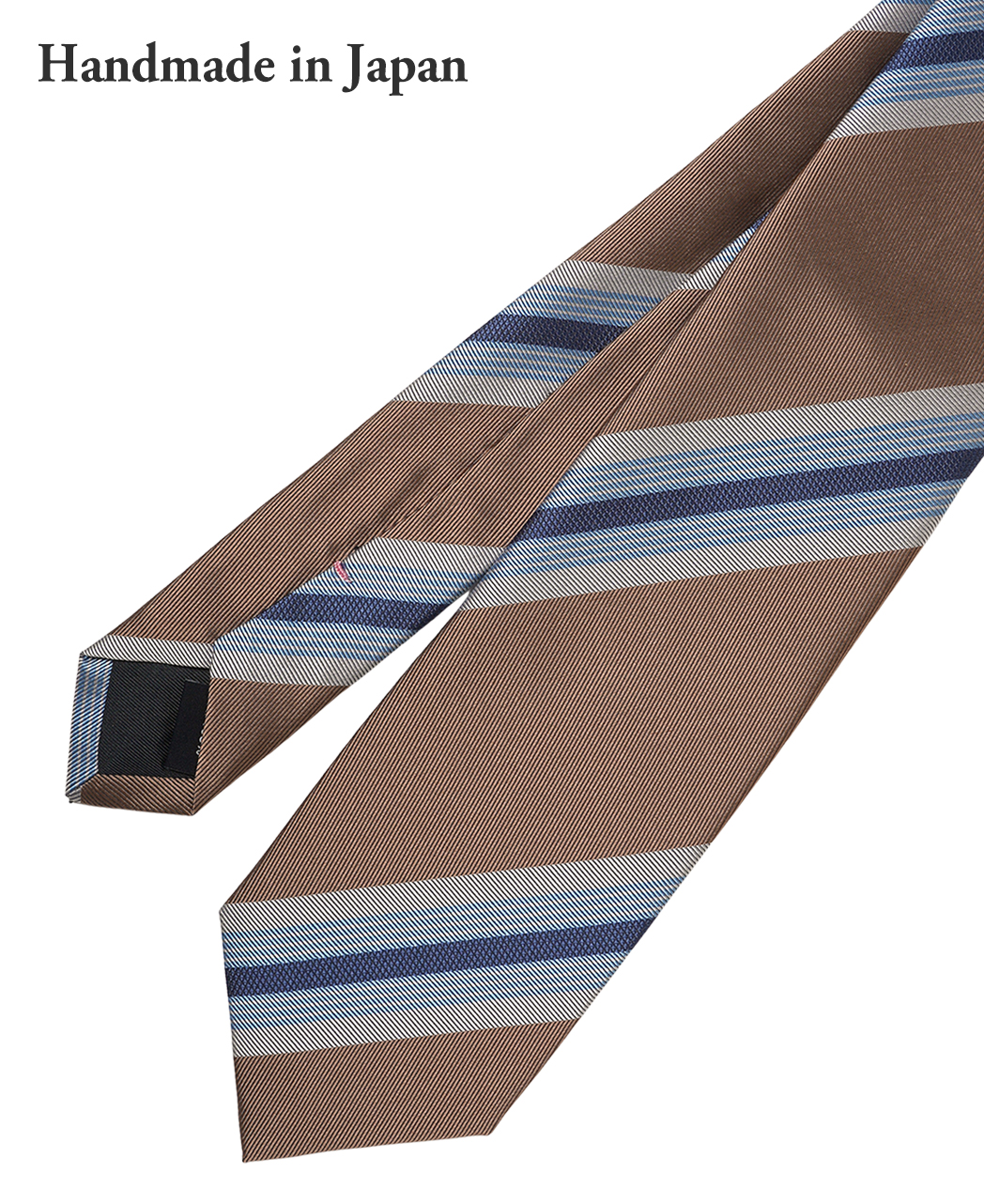 ベージュ系/レジメンタル(ストライプ)/シルク/Italian Collection