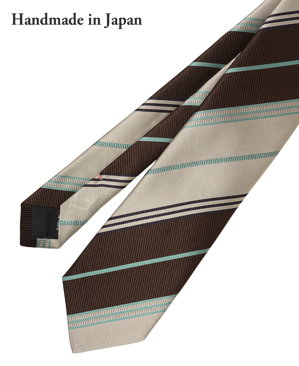 ブラウン系/レジメンタル(ストライプ)/シルク/Italian Collection