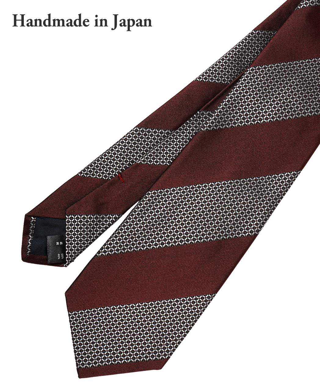 レッド系/レジメンタル(ストライプ)/シルクコットン/Italian Collection