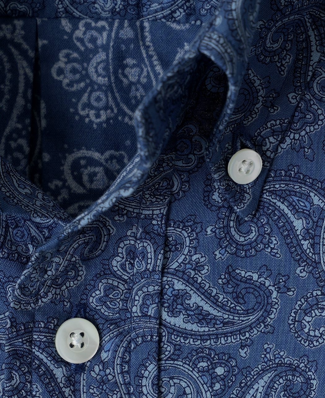 VINTAGE IVY シャツ/ブルーペイズリープリント