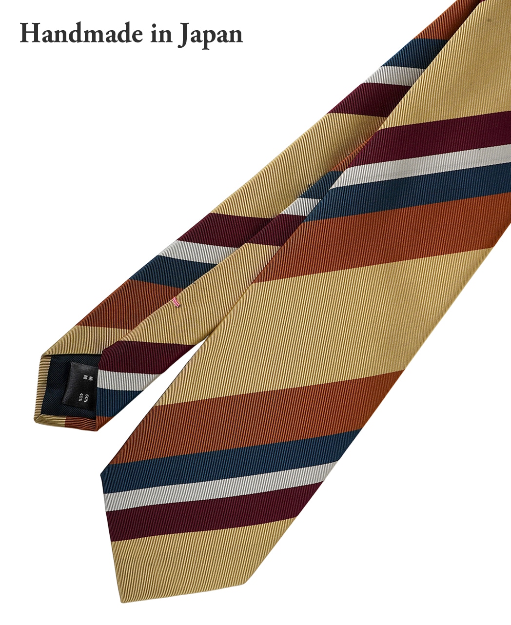 ベージュ系/レジメンタル（ストライプ）/シルクコットン/STEPHEN WALTERS