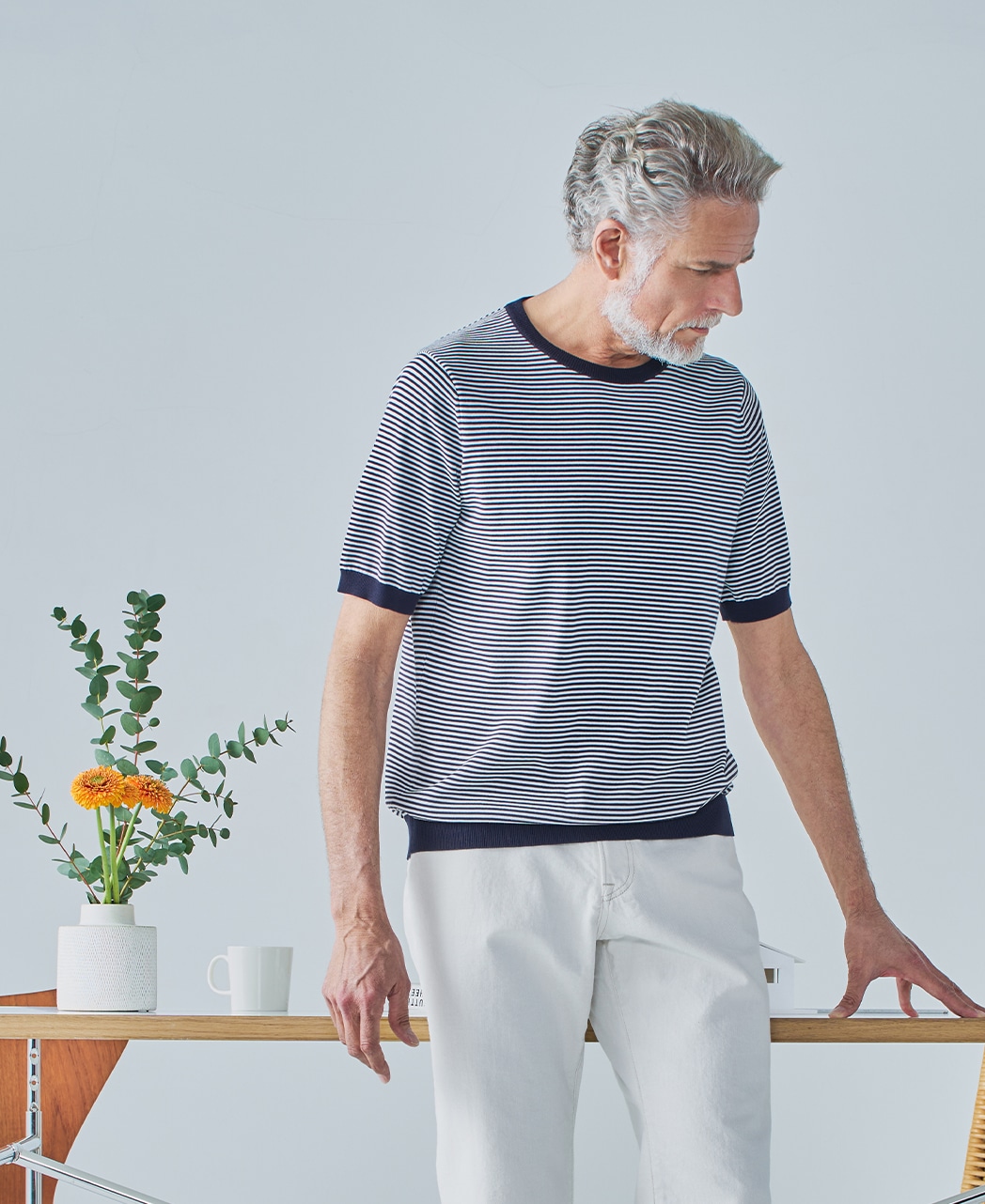 ニットTシャツ/強撚コットン(デオドラント加工)