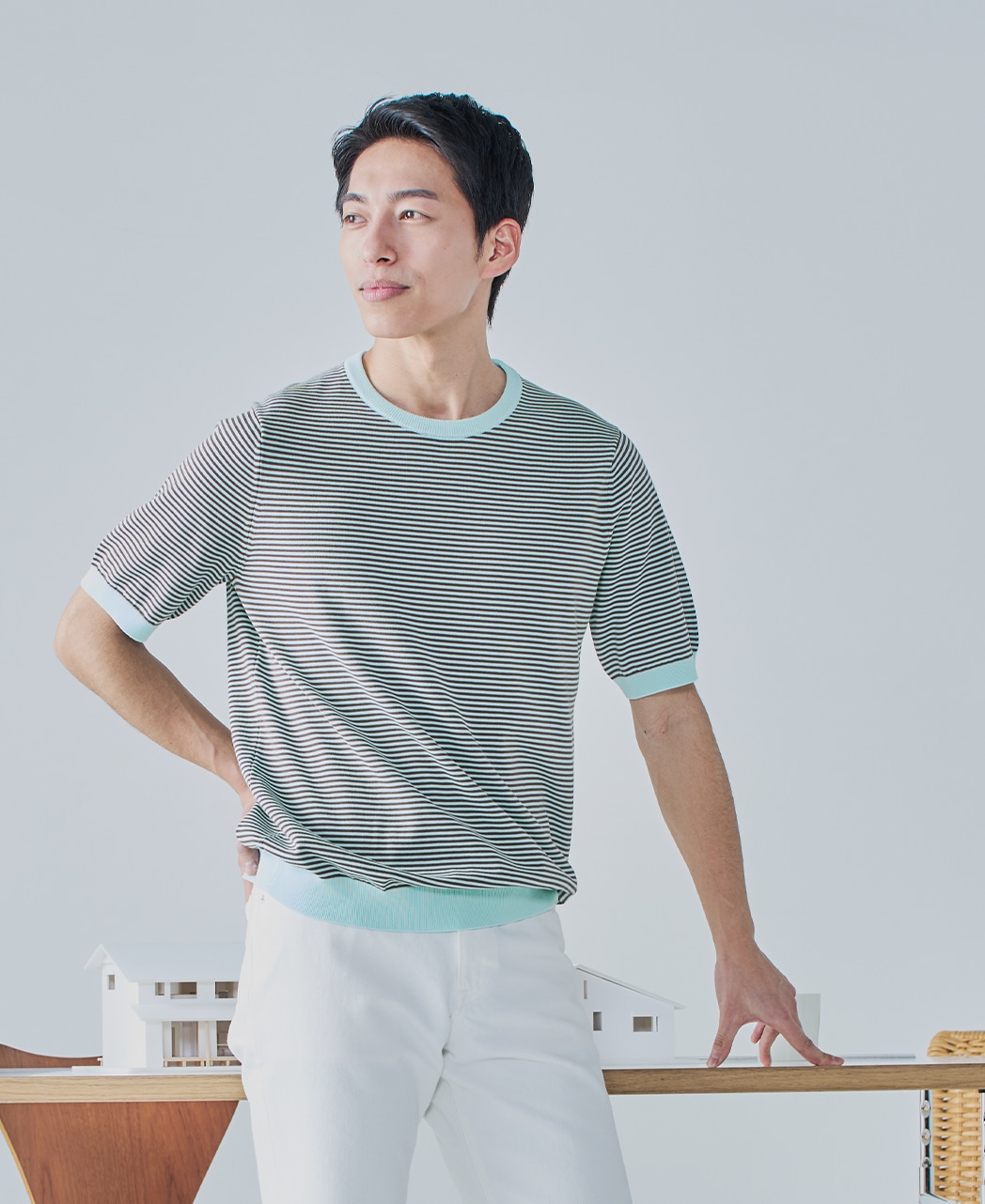 ニットTシャツ/強撚コットン(デオドラント加工)