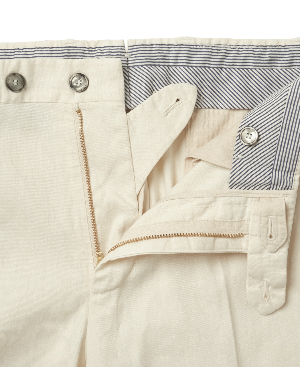 ナポリパンツ(1タック）/リネン/ホワイト系