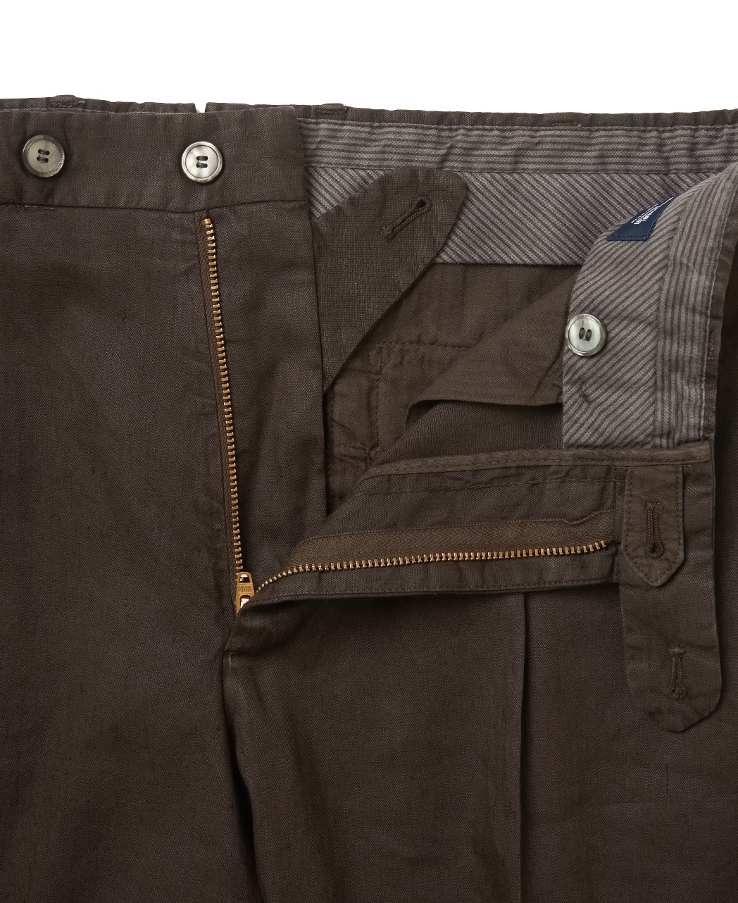 ナポリパンツ(1タック）/リネン/ブラウン系