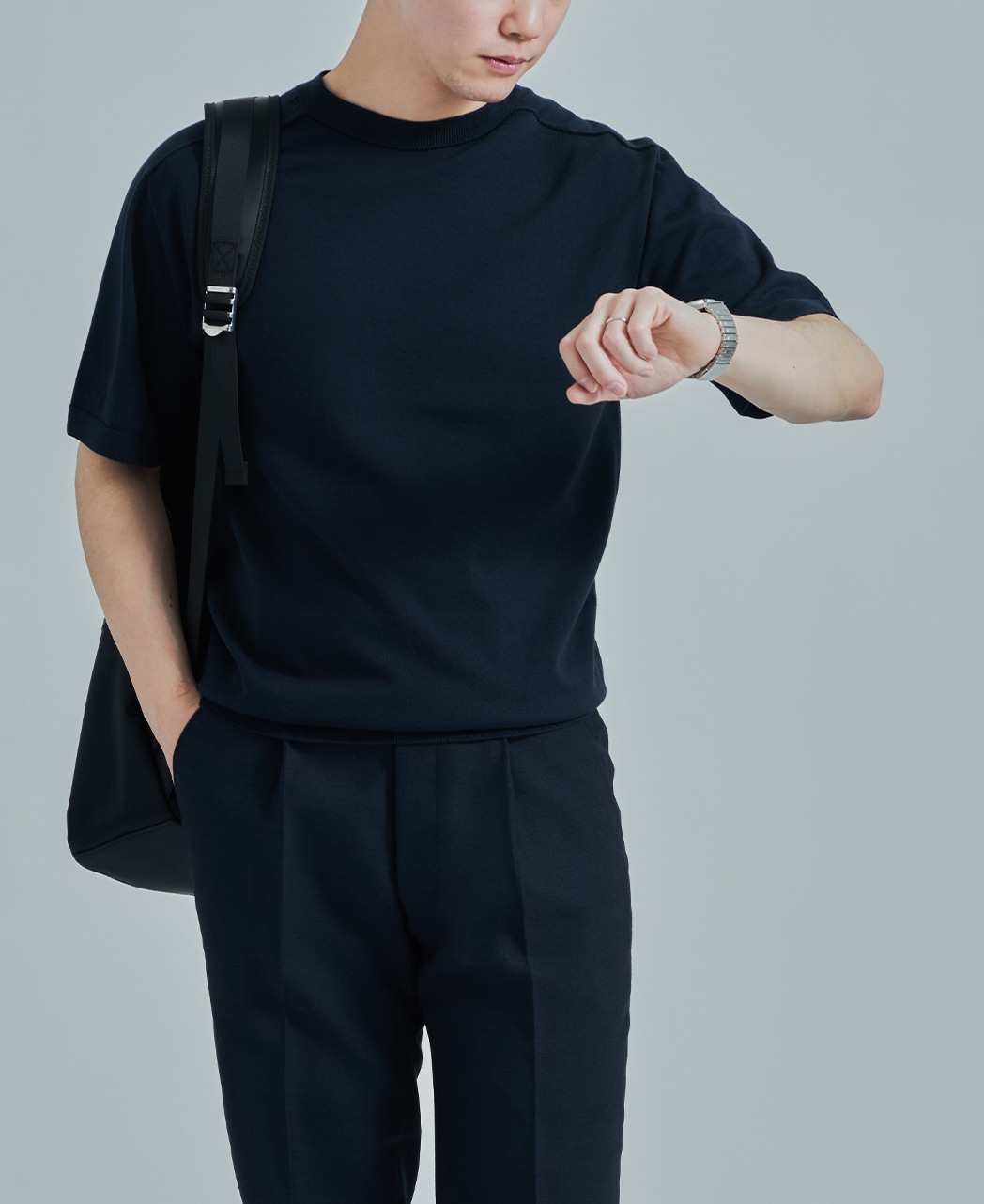 ニットTシャツ/18G シームレスコットン