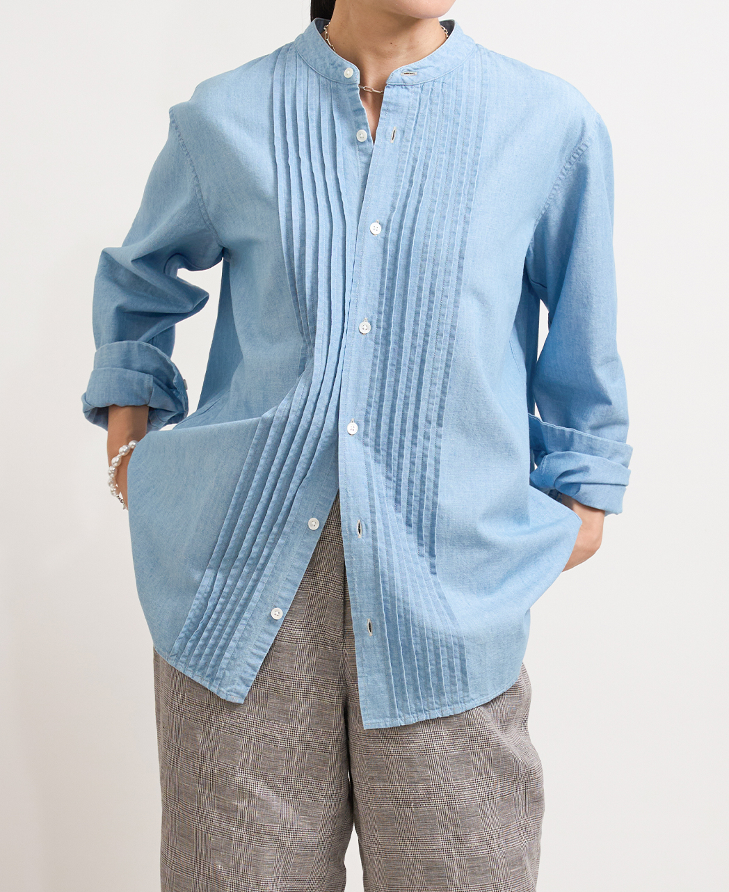 長袖シャツ / 4月中旬発送予定/ピンタック