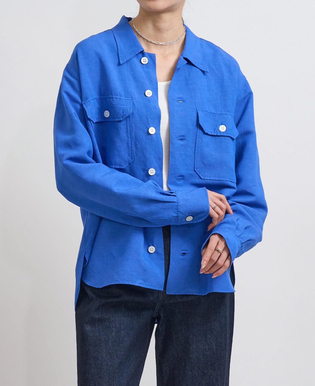 長袖シャツ / 5月下旬発送予定/リネンレーヨン