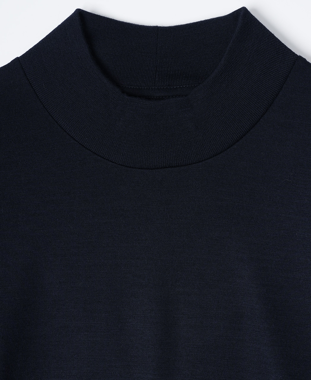 メリノウールTシャツ/モックネック / ネイビー系
