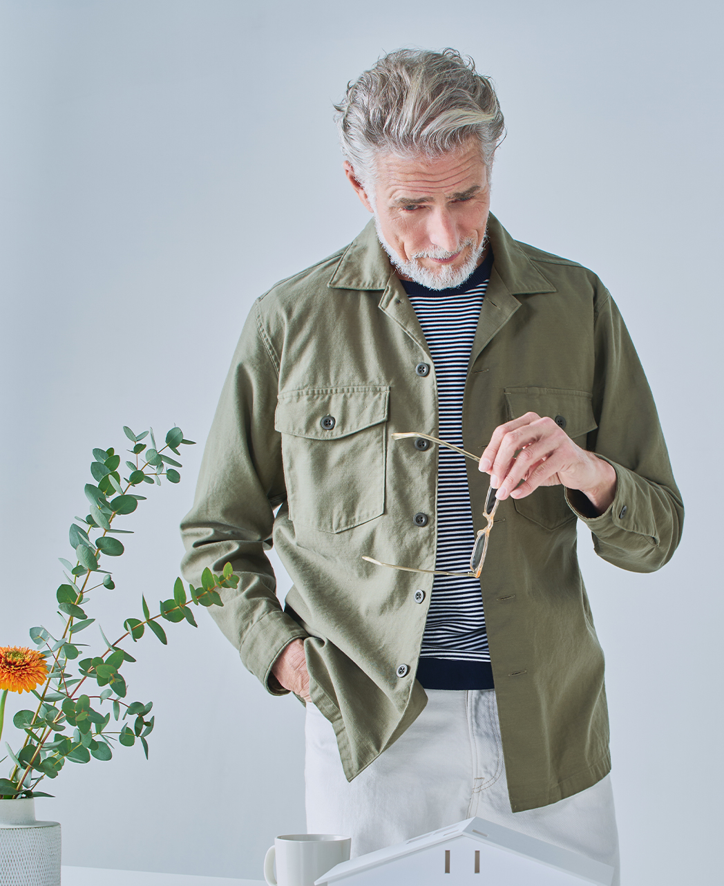 カジュアルシャツ / 4月下旬入荷予定/オープンカラー/バックサテン