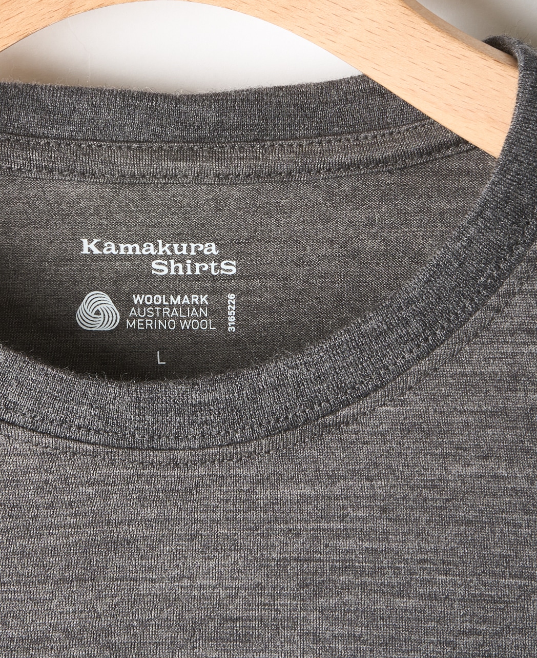 メリノウールTシャツ/ロングスリーブ / グレー系