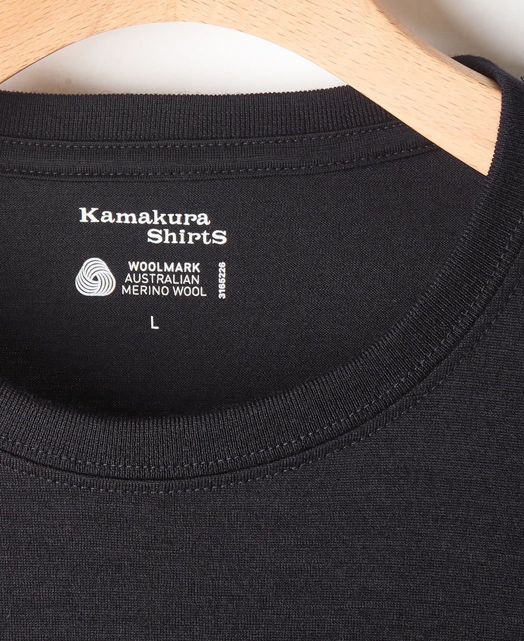 メリノウールTシャツ/ロングスリーブ / ブラック系