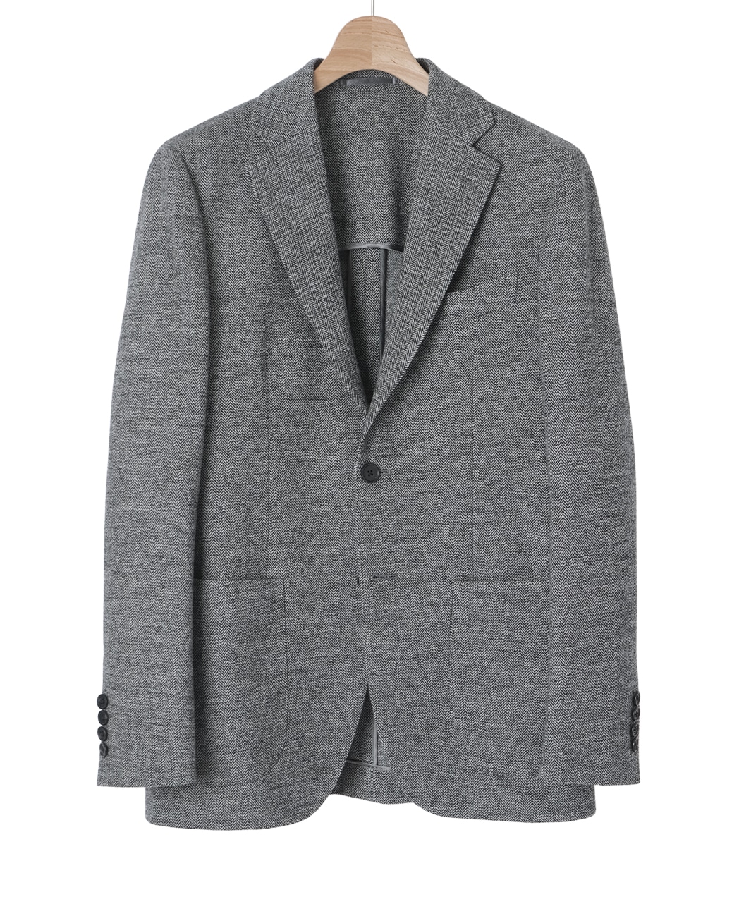 ウールストレッチジャケット/ヘリンボーン