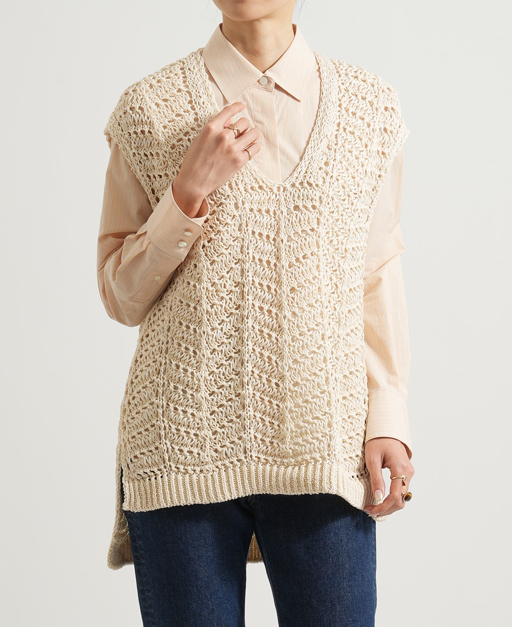 ニットベスト / 2月初旬発送予定/コットンニット