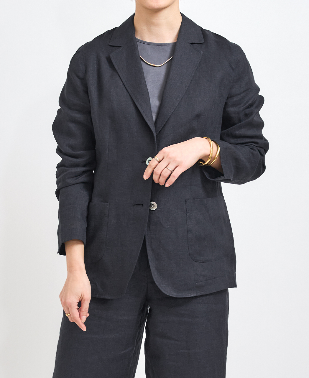 テーラードジャケット/リネン / セットアップ可能