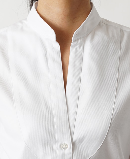 ピンホールスキッパーシャツ(38サイズ / 9号 白): レディース | メーカーズシャツ鎌倉 公式通販 | 日本製ワイシャツ オーダーシャツ  ビジネスシャツ カッターシャツ ニットシャツ オフィスカジュアル ネクタイ ブラウス