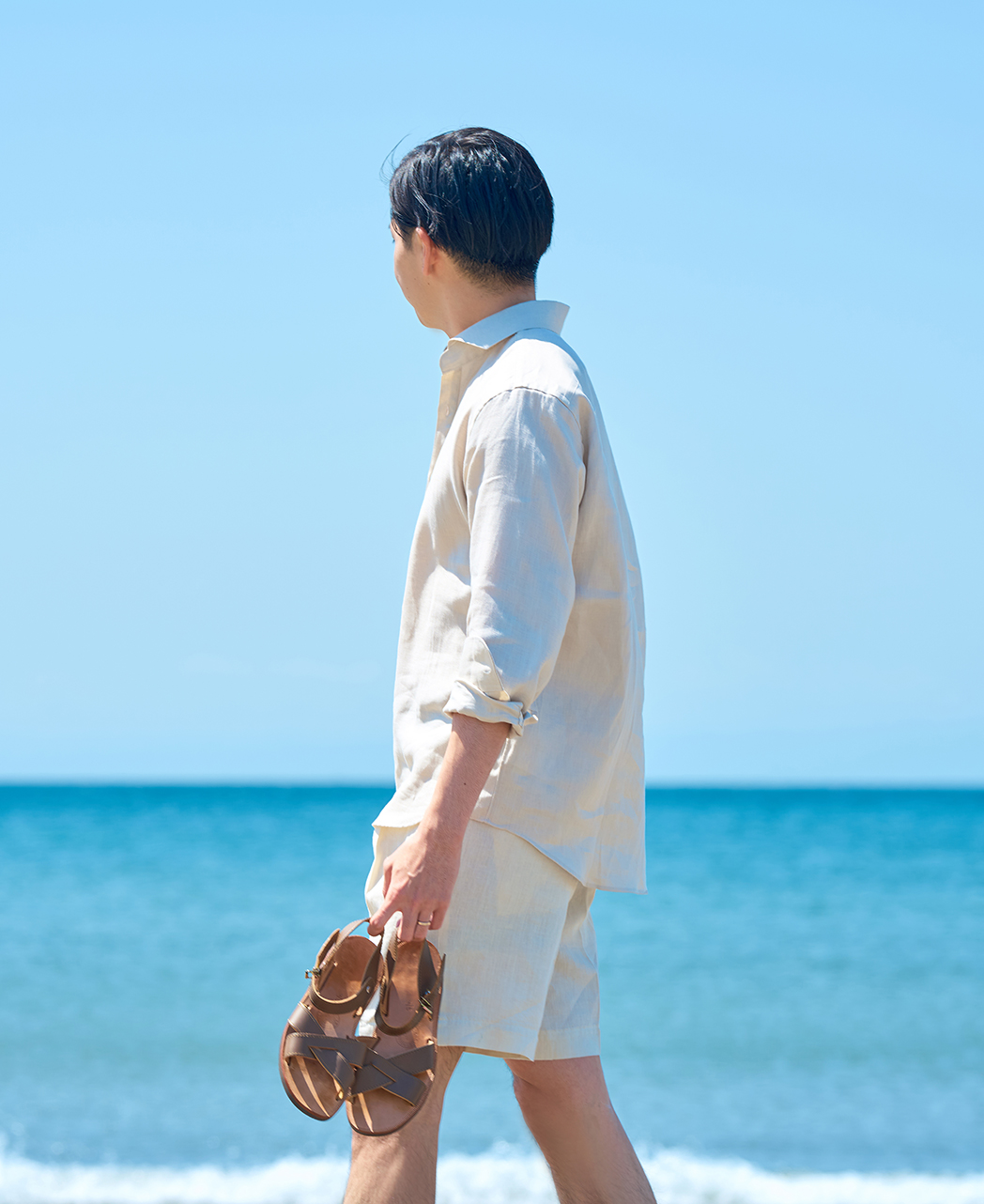 カジュアルシャツ / 5月中旬以降発送予定/フレンチリネンカプリシャツ