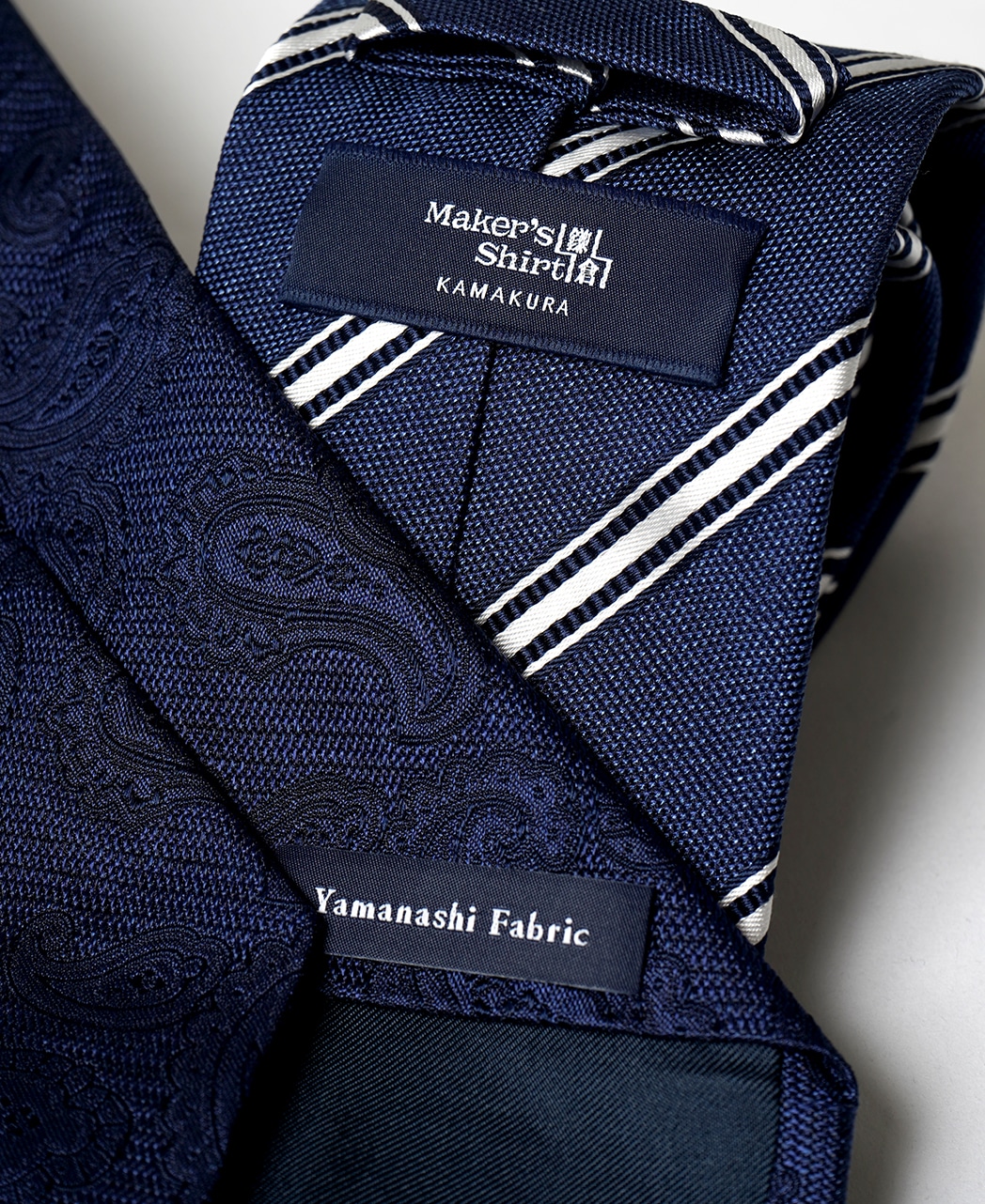 ブルー系/レジメンタル(ストライプ)/シルク/YAMANASHI FABRIC