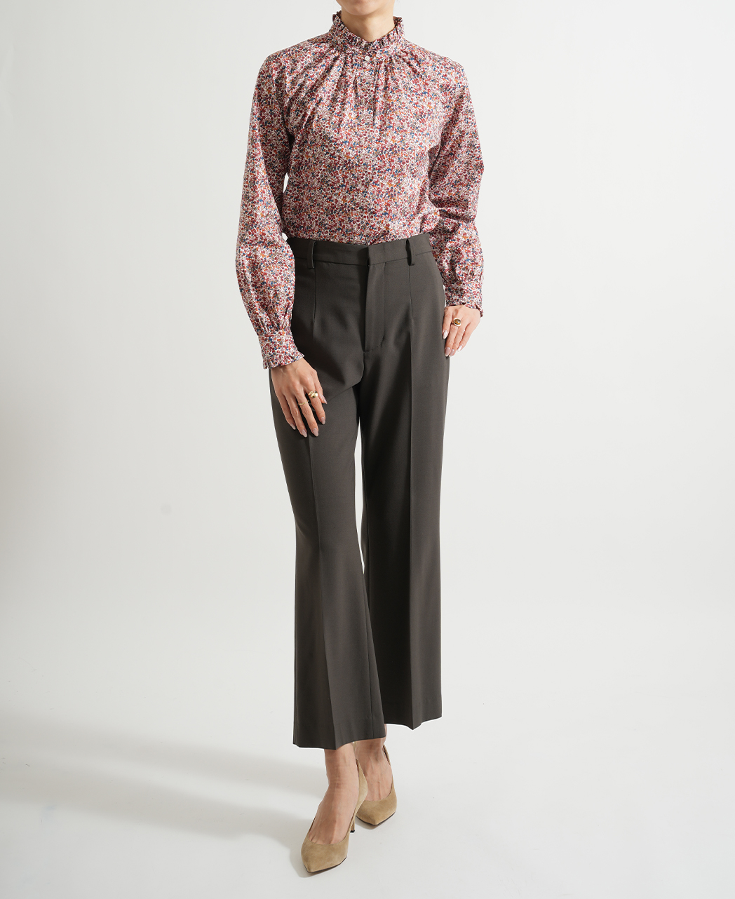 スタンドフリルシャツ/リバティ・ファブリックス