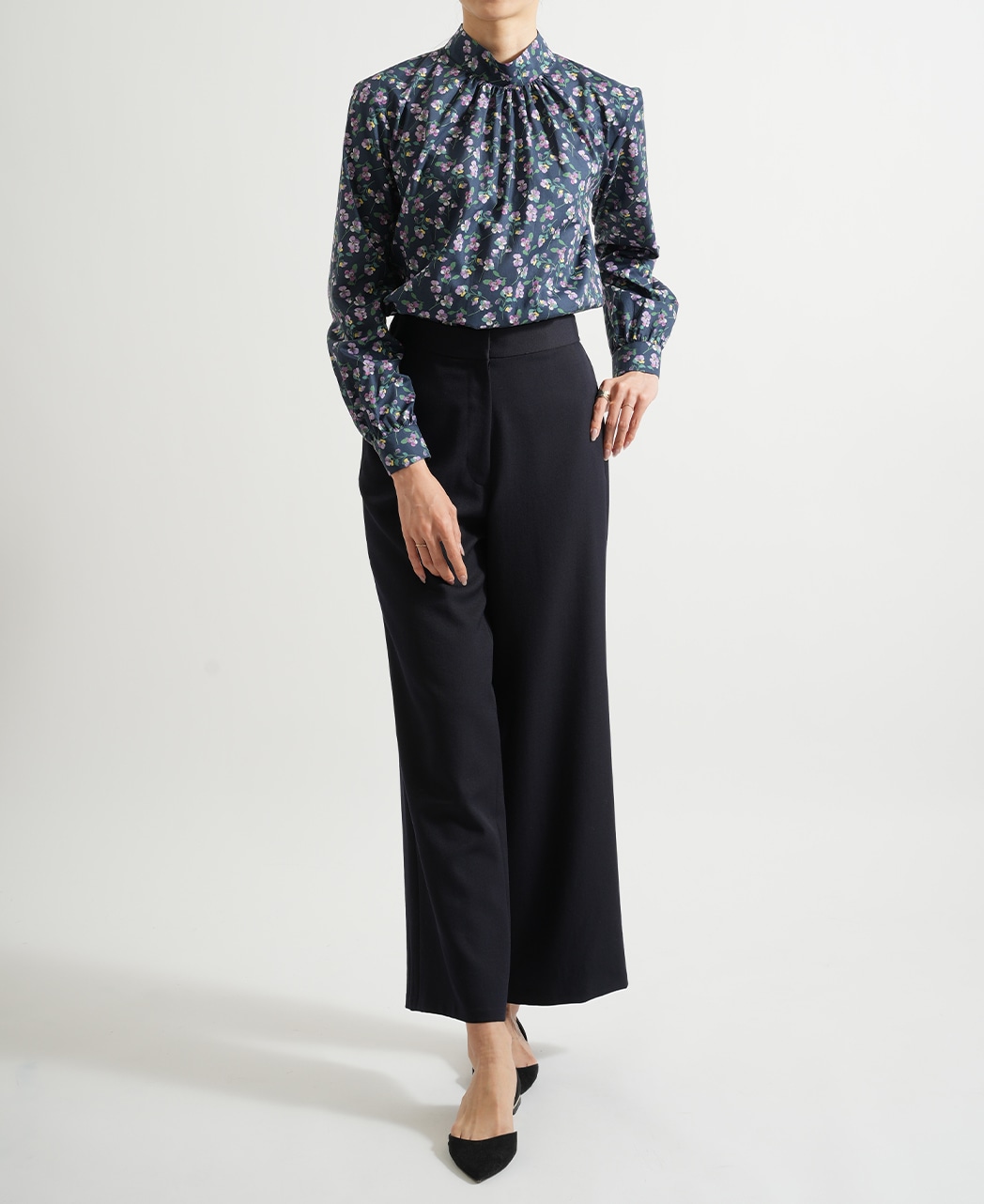 スタンドギャザーブラウス/リバティ・ファブリックス