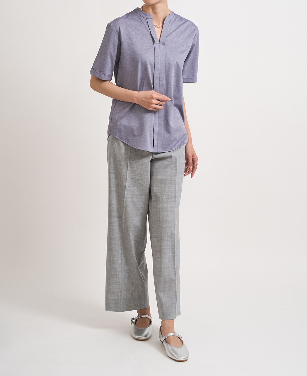 ブラウス / 5月中旬発送予定/半袖 / キーネック