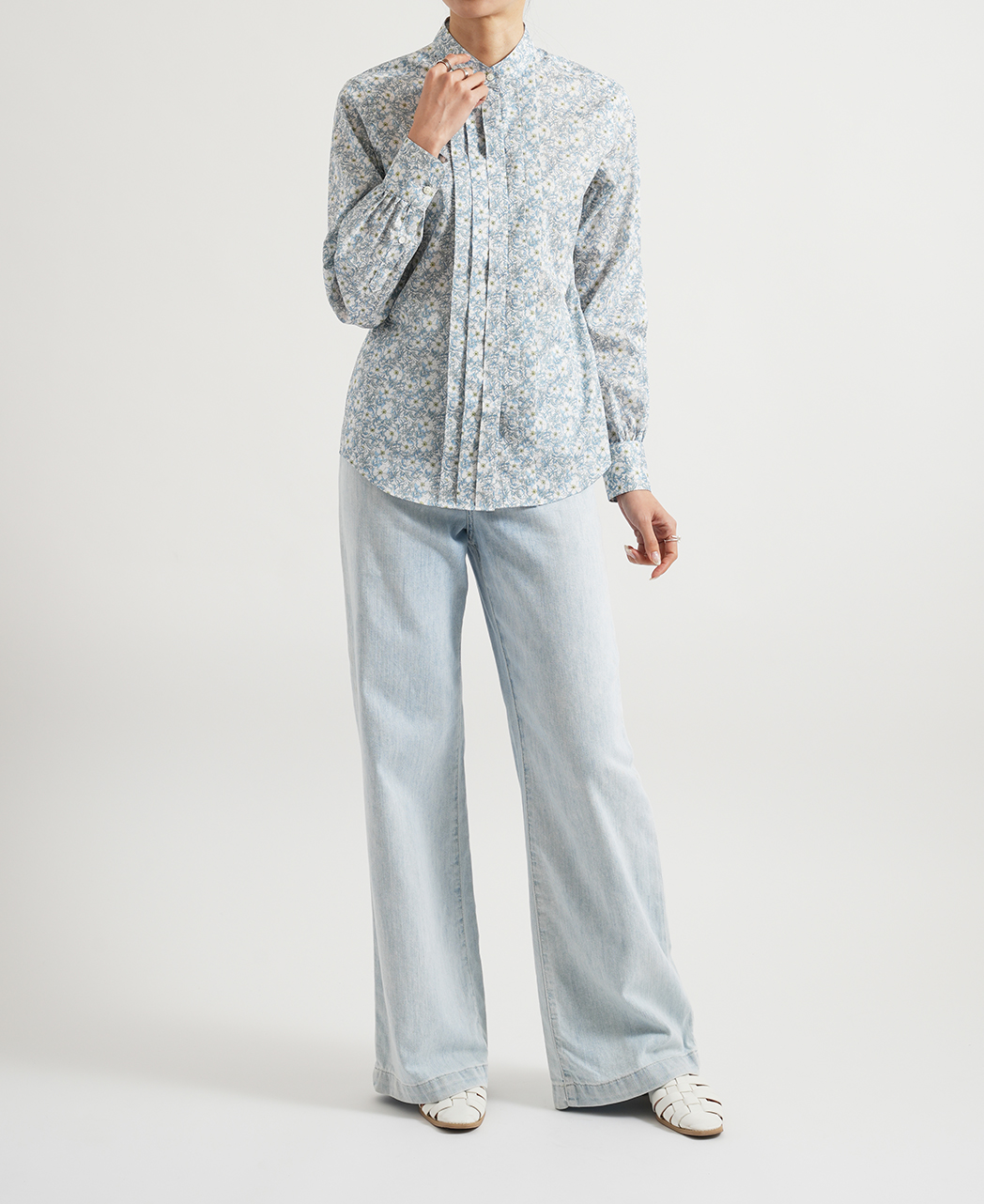 長袖シャツ/ピンタック