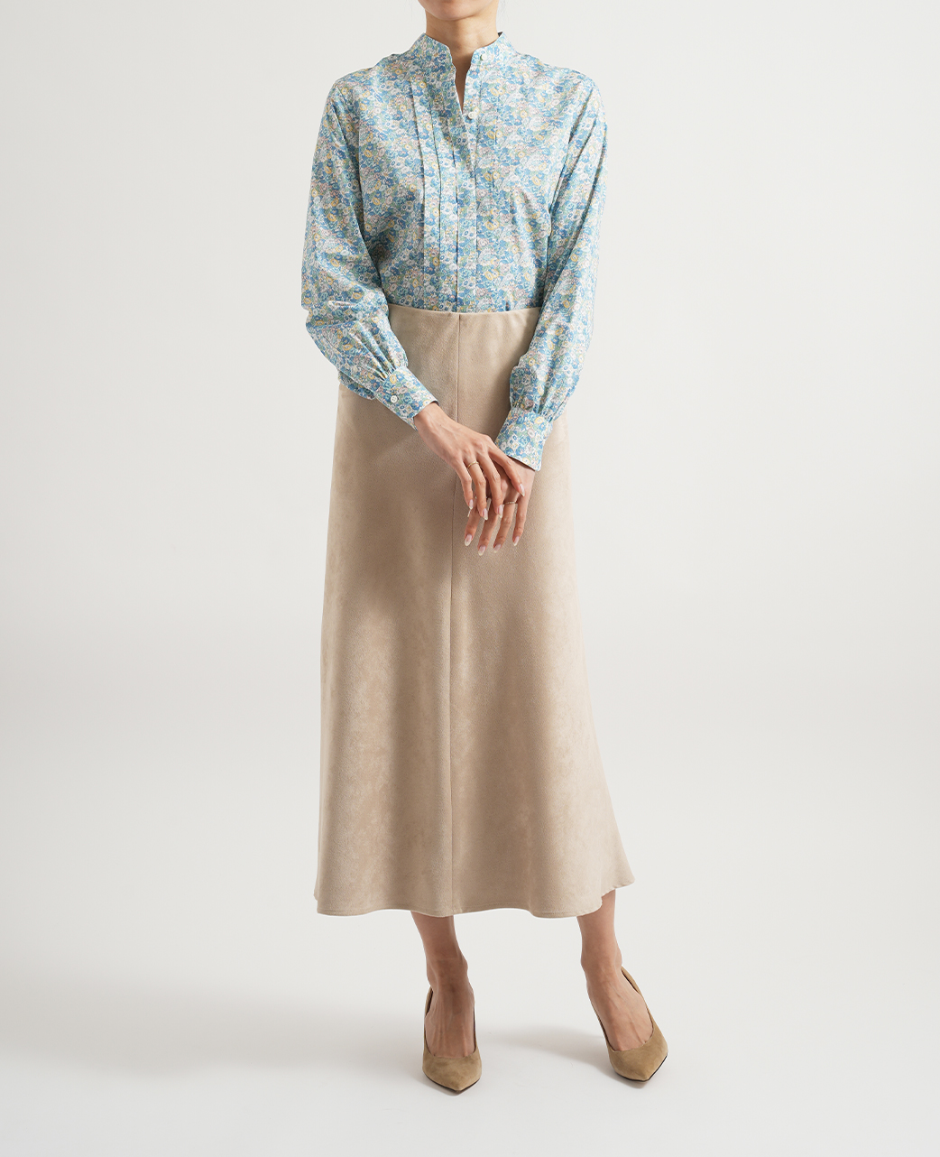 長袖シャツ/ピンタック