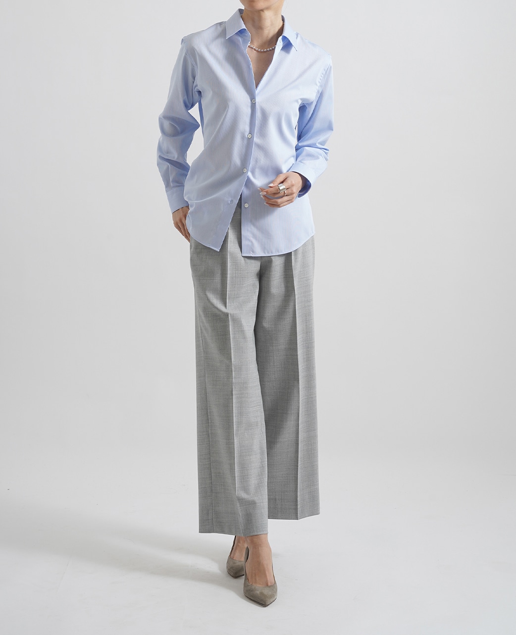 長袖シャツ/ボックスプリーツ