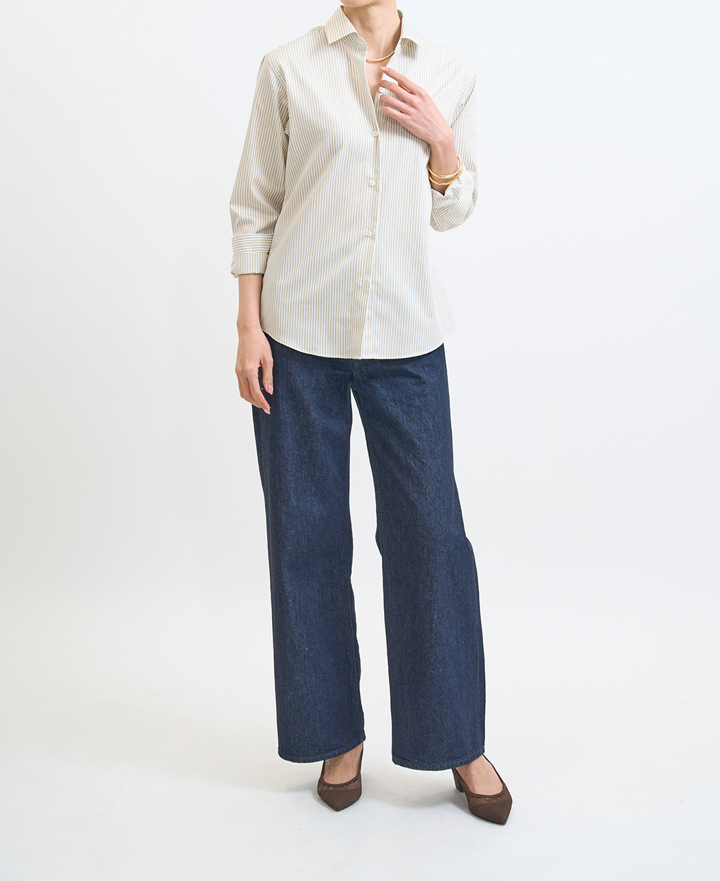 長袖シャツ/ボックスプリーツ